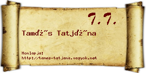 Tamás Tatjána névjegykártya