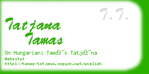 tatjana tamas business card